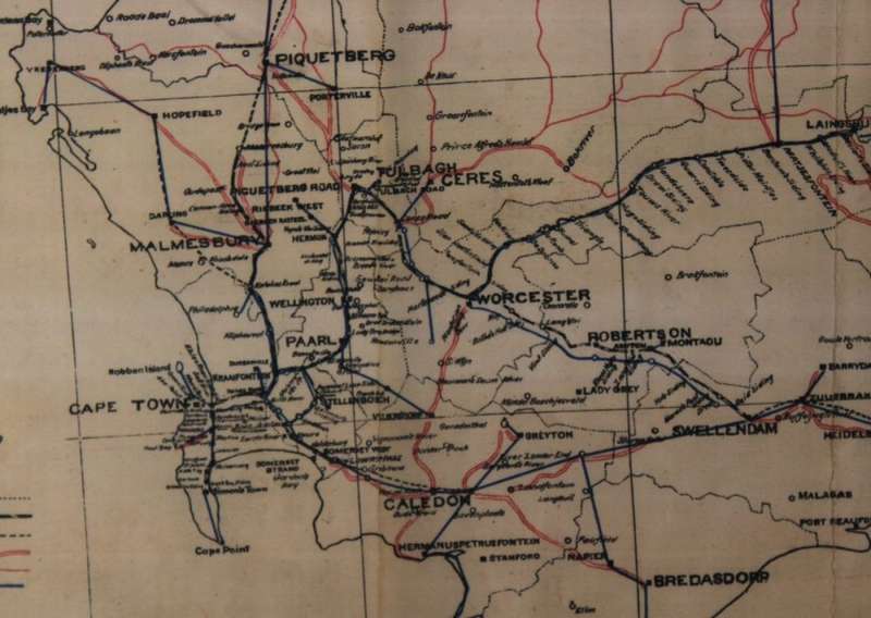 Map of Cape Colony 1901 Wall Map, Reproduction Print