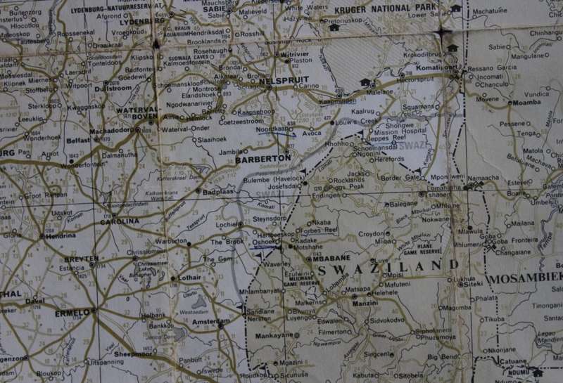 Vintage AA Folded Road Map of the Transvaal 1978
