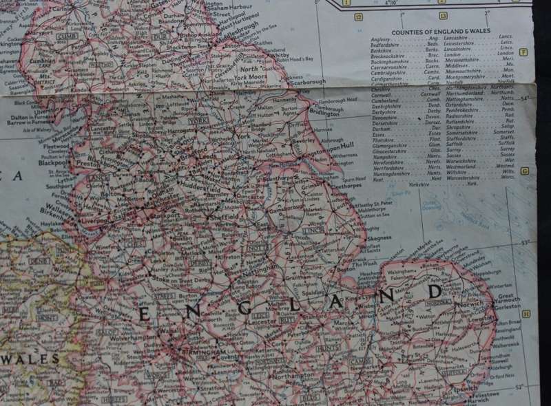 Vintage National Geographic Map of the British Isles 1958