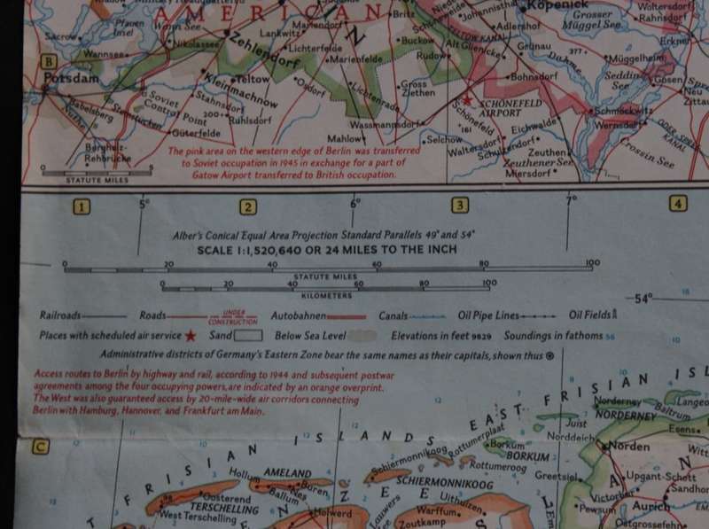Vintage National Geographic Map of Germany 1959