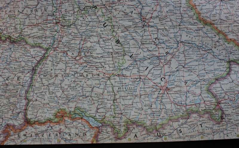 Vintage National Geographic Map of Germany 1959