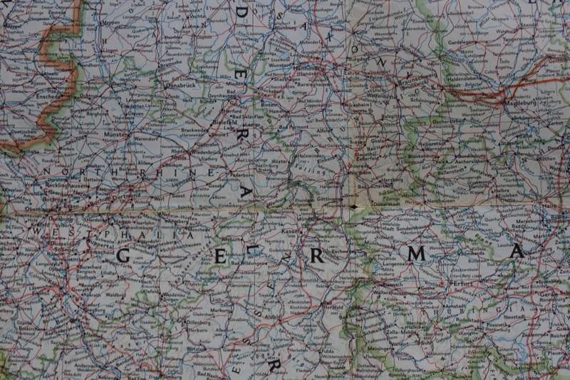 Vintage National Geographic Map of Germany 1959