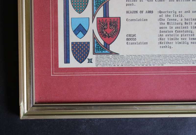 Barnes Family Name Crest and History, Framed Picture.