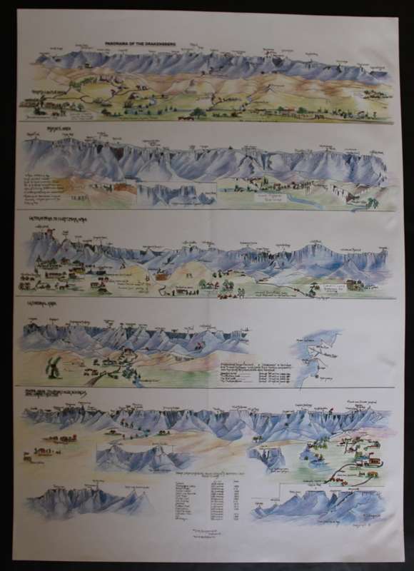 Panorama of the Drakensberg Poster drawn by M Zonneveld