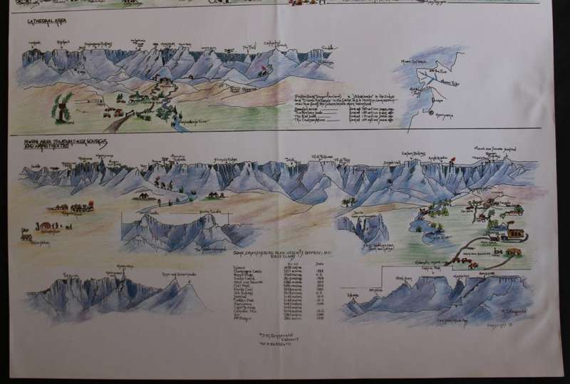 Panorama of the Drakensberg Poster drawn by M Zonneveld