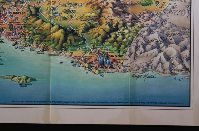 California and Nevada Pictorial Panorama Map by Unique Media