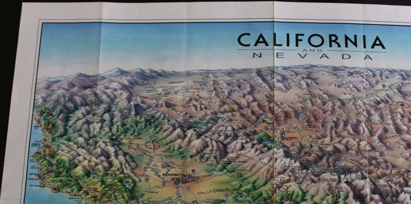 California and Nevada Pictorial Panorama Map by Unique Media