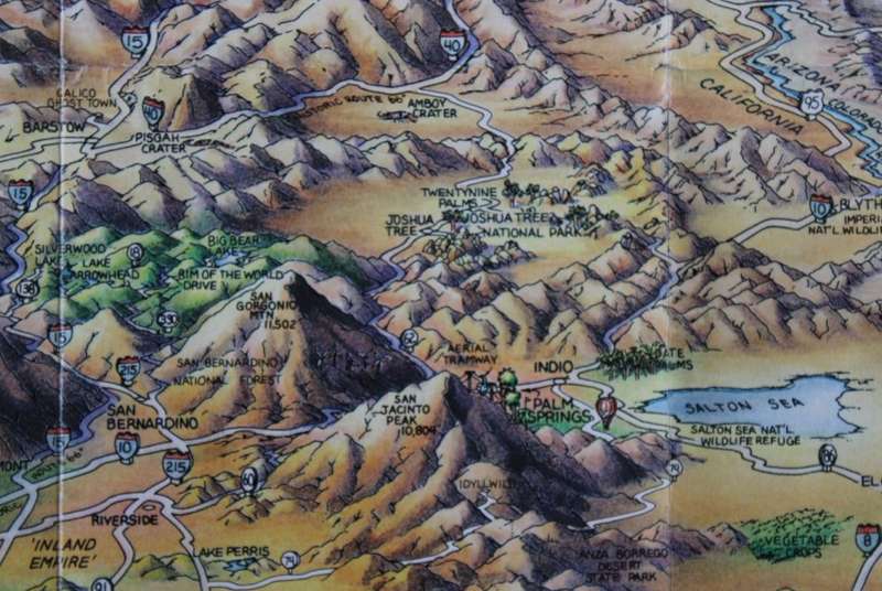 California and Nevada Pictorial Panorama Map by Unique Media
