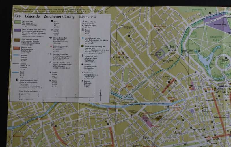 Street Map of Central London for Framing.