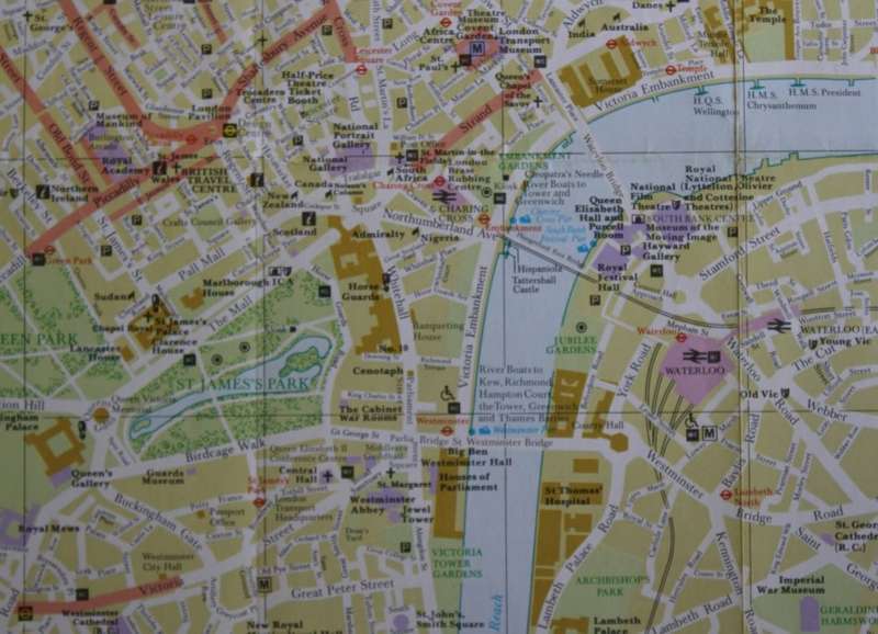 Street Map of Central London for Framing.