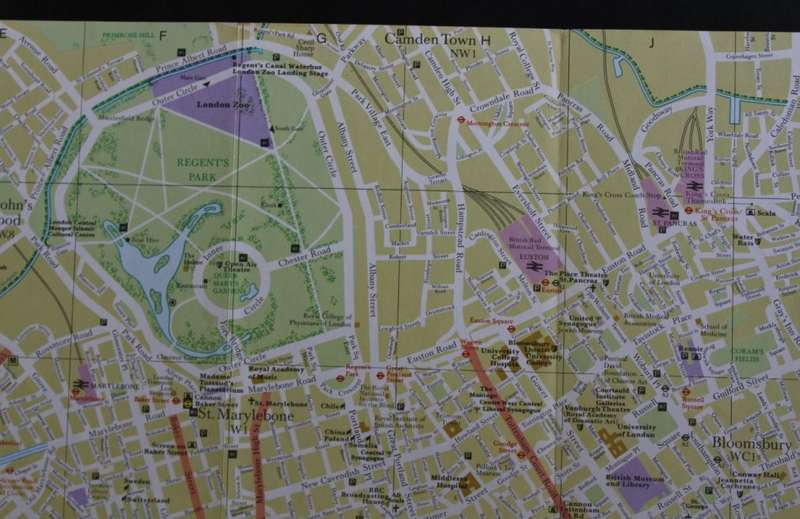 Street Map of Central London for Framing.