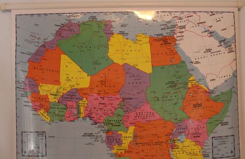 2009 Africa Political Wall Map, Laminated, with Battens