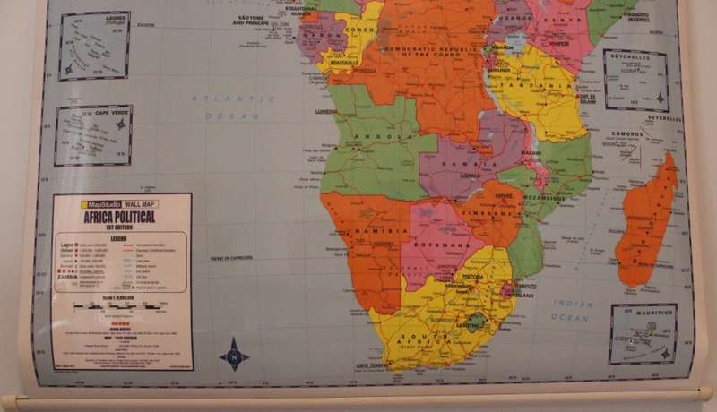 2009 Africa Political Wall Map, Laminated, with Battens
