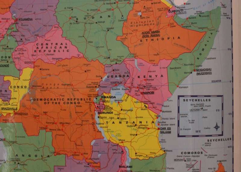 2009 Africa Political Wall Map, Laminated, with Battens