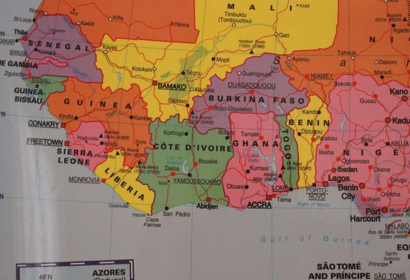 2009 Africa Political Wall Map, Laminated, with Battens