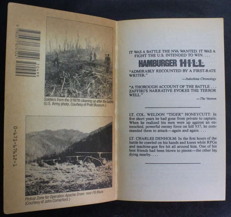 Hamburger Hill by Samuel Zaffiri, Softcover Book