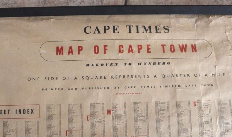 Cape Town 1960 - Cloth Map by the Cape Times.