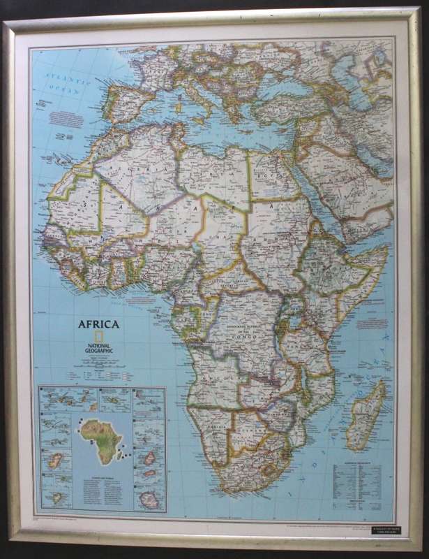 National Geographic Africa Wall Map, Aluminium Frame