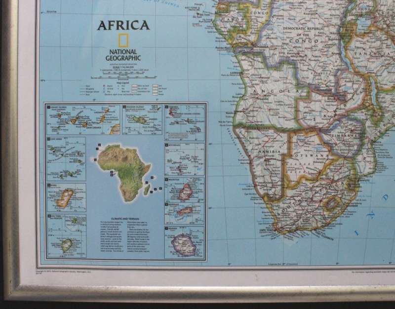 National Geographic Africa Wall Map, Aluminium Frame