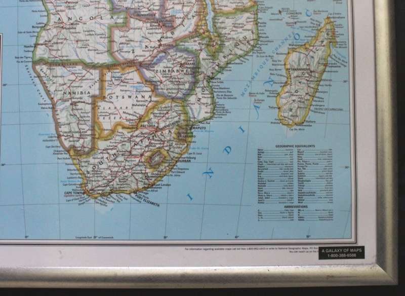 National Geographic Africa Wall Map, Aluminium Frame