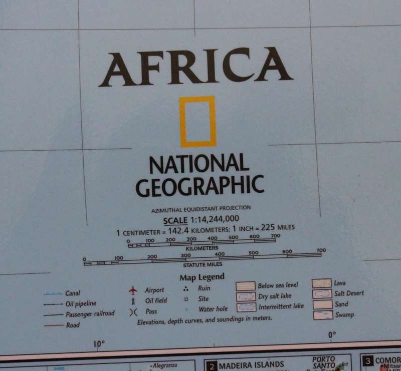 National Geographic Africa Wall Map, Aluminium Frame