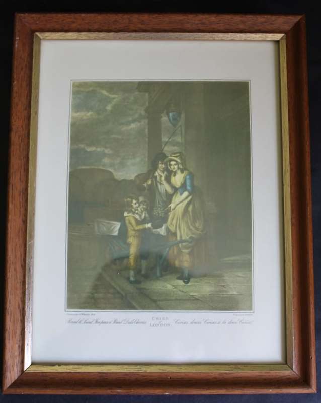 Set of Four Cries of London Framed Plates by F Wheatley, Engraved BY A Cardon
