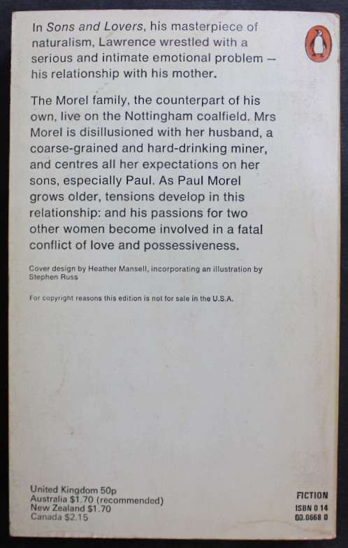 Sons and Lovers by D H Lawrence, Softcover Book
