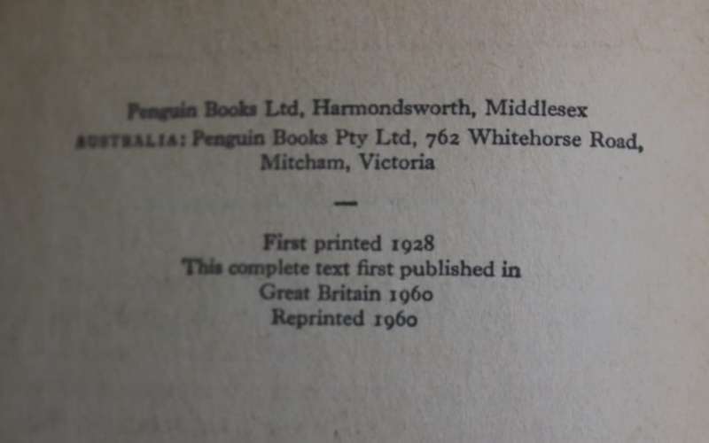 Lady Chatterley`s Lover by D H Lawrence, Softcover Book Penguin 1960 Edition.