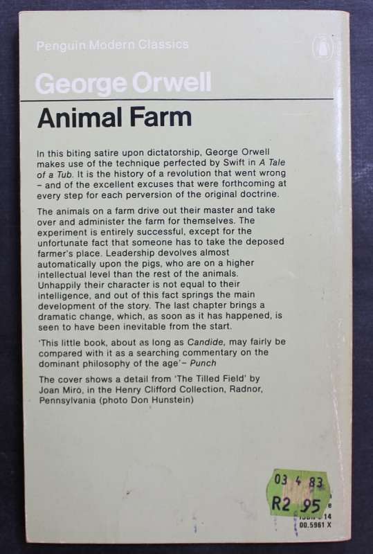 Animal Farm by George Orwell, Softcover Book.
