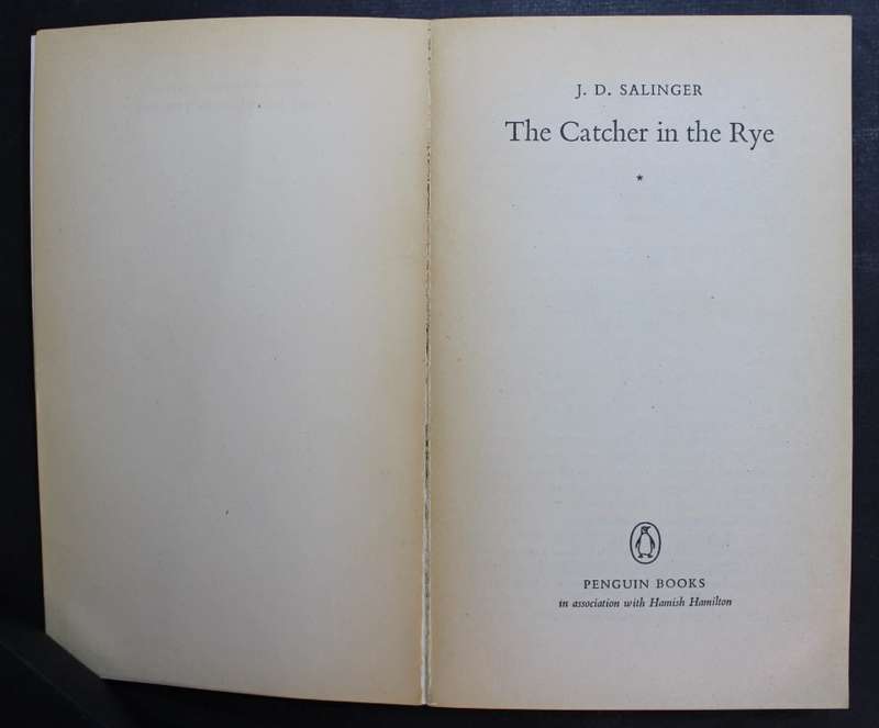 The Catcher In The Rye by J D Salinger, Softcover Book.