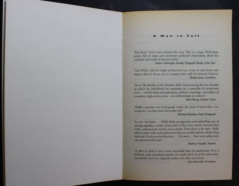 A Man In Full by Tom Wolfe, Softcover Book