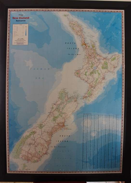 New Zealand / Aotearoa Large Supermap by Hema NZ,  Mounted & Framed No Glass