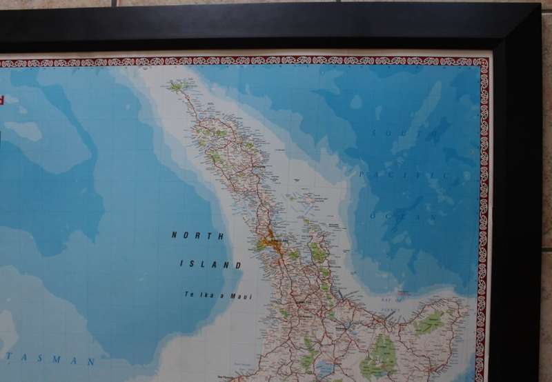 New Zealand / Aotearoa Large Supermap by Hema NZ,  Mounted & Framed No Glass