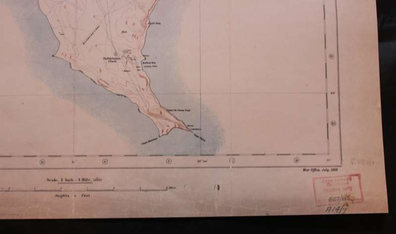 Reproduction Printed Map of the Cape Peninsula - Issued by The War Office 1909.