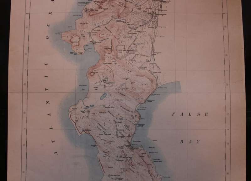 Reproduction Printed Map of the Cape Peninsula - Issued by The War Office 1909.