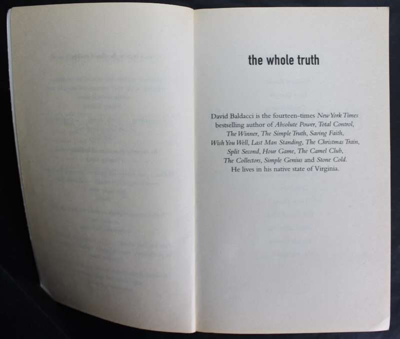 The Whole Truth by David Baldacci, Softcover Book