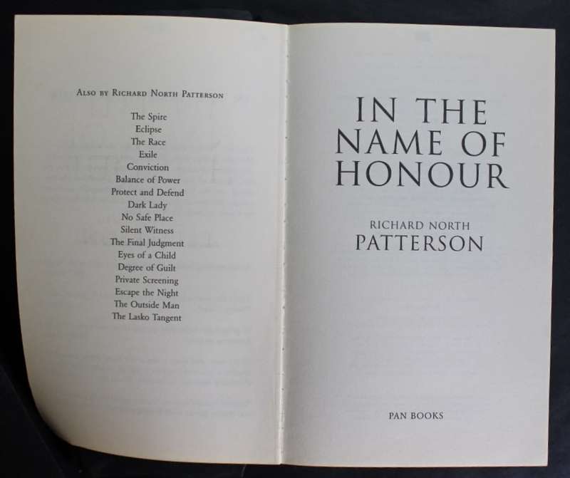 In the Name Of Honour by Richard North Patterson, Softcover Book