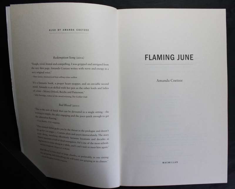 Flaming June by Amanda Coetzee, Softcover Book