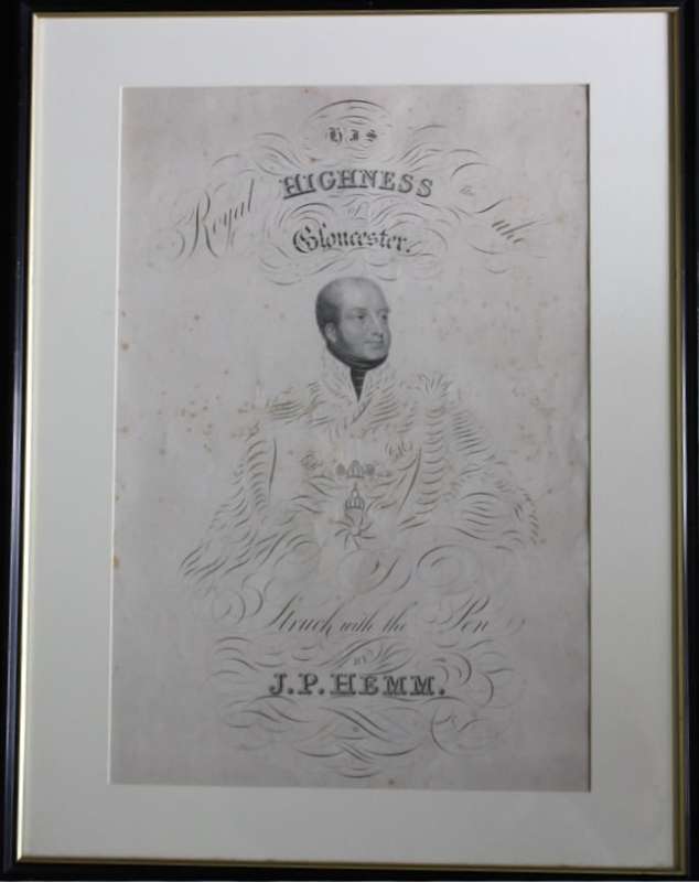 Calligraphy His Royal Highness The Duke Of Gloucester Struck By J P Hemm 1831