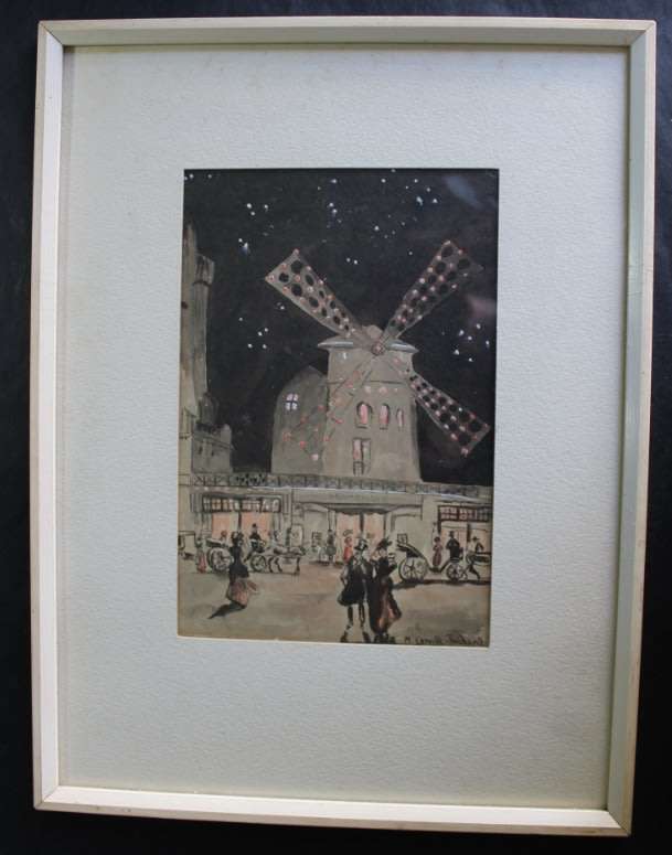 Promendir with Windmill Painting by M Carville-Prichard, Original