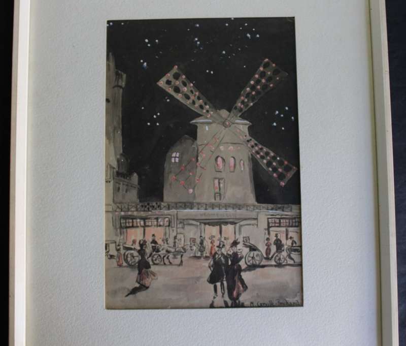 Promendir with Windmill Painting by M Carville-Prichard, Original