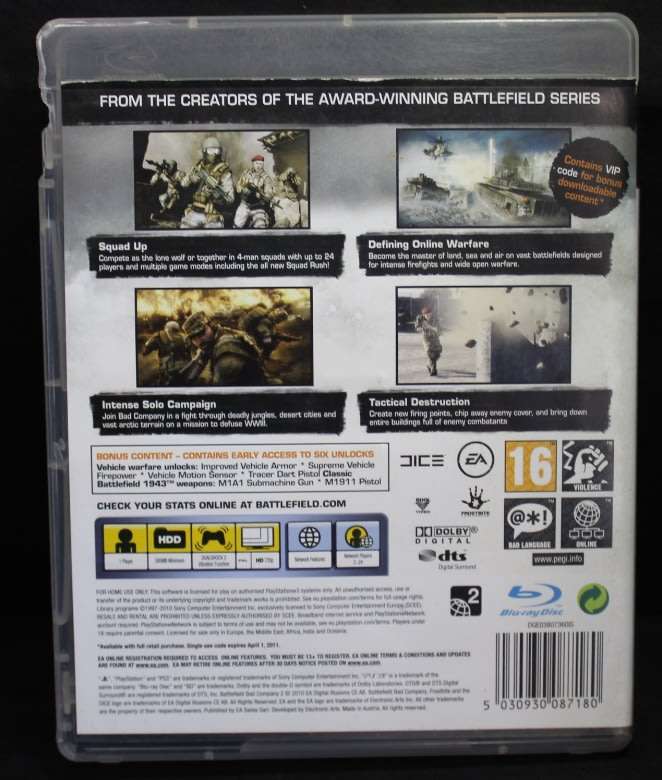 PS3 Battlefield `Bad Company 2` by Electronic Arts