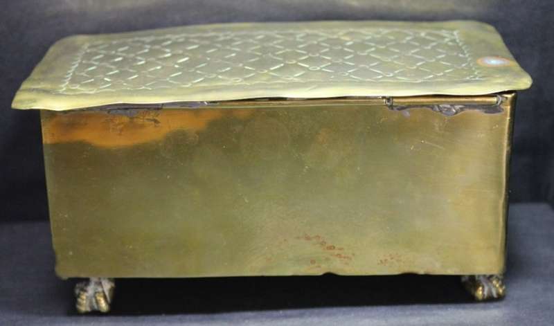 Vintage Brass Lidded Box with Dickens Characters