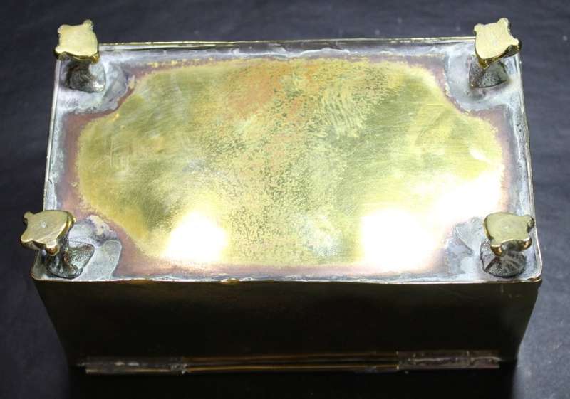 Vintage Brass Lidded Box with Dickens Characters