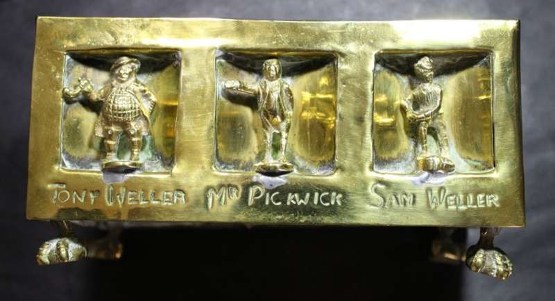 Vintage Brass Lidded Box with Dickens Characters