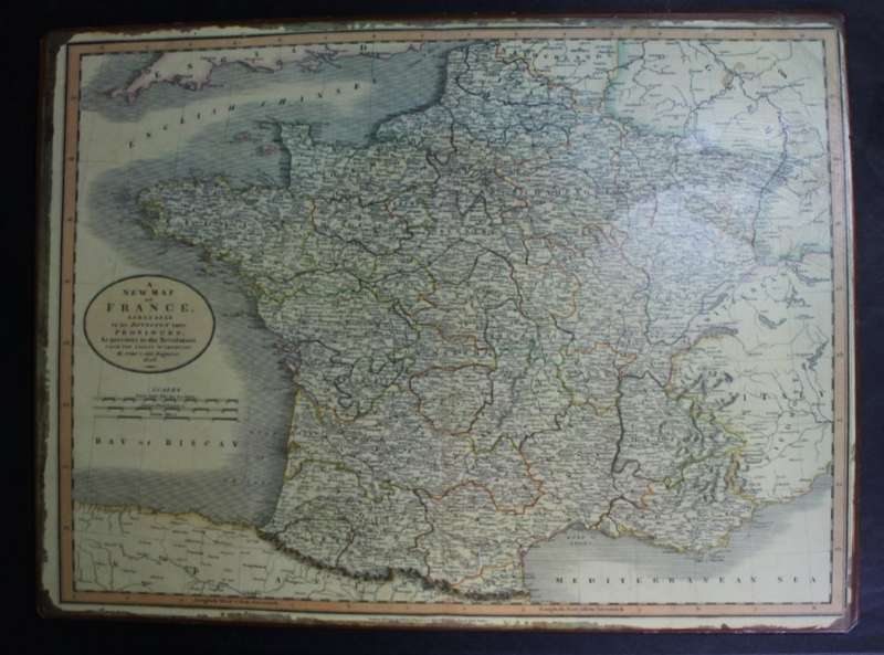 Antique Style Map of France Printed on Metal.