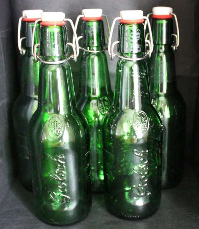Set of 5 x Glass Grolsch Bottles with Swing Top Seals