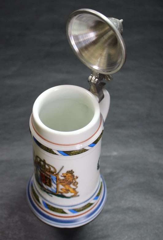 Ornamental Miniature Bavarian Beer Stein with Lid