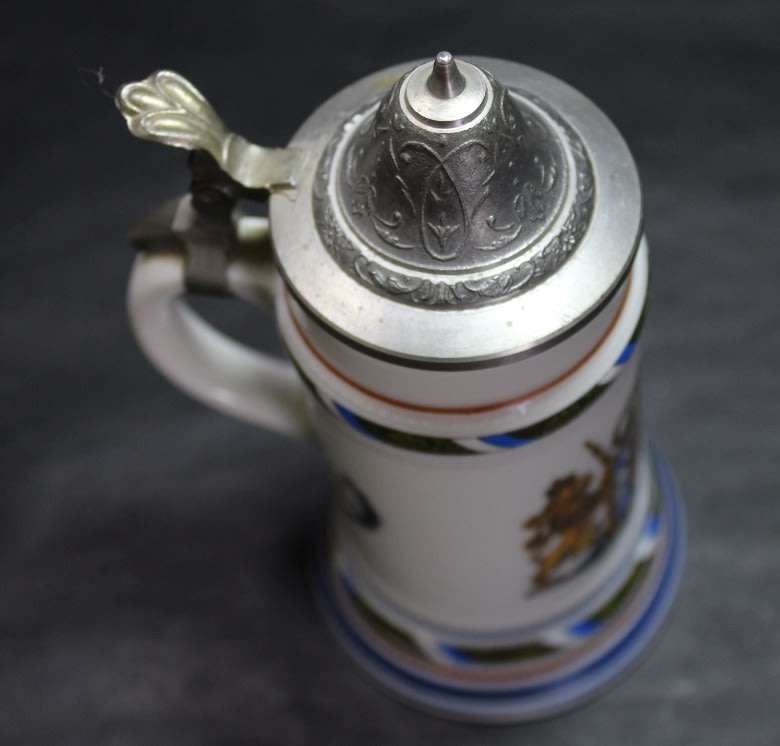 Ornamental Miniature Bavarian Beer Stein with Lid