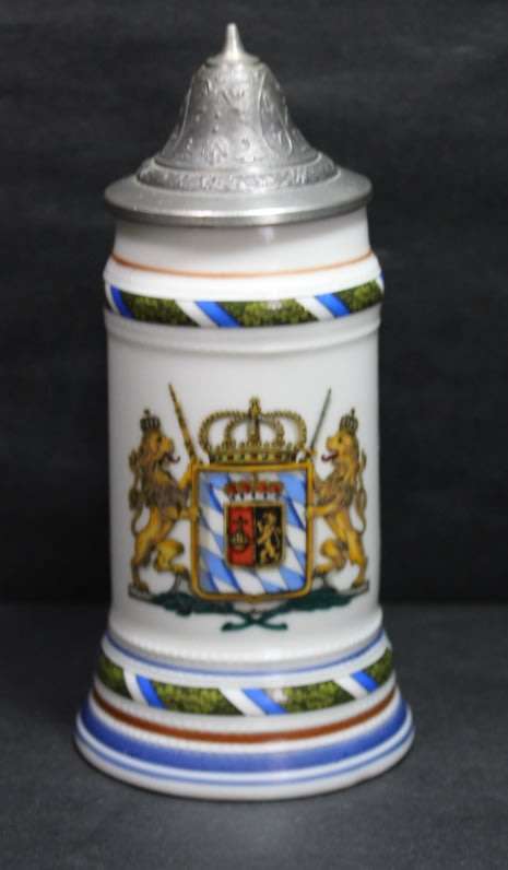 Ornamental Miniature Bavarian Beer Stein with Lid